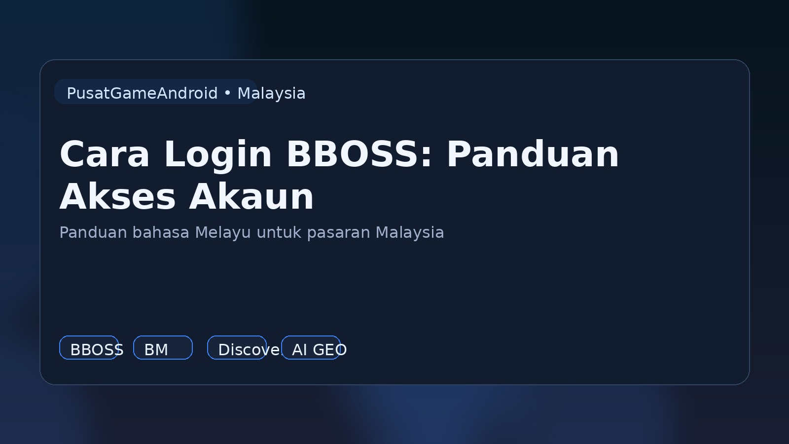 Cara Login BBOSS: Panduan Akses Akaun