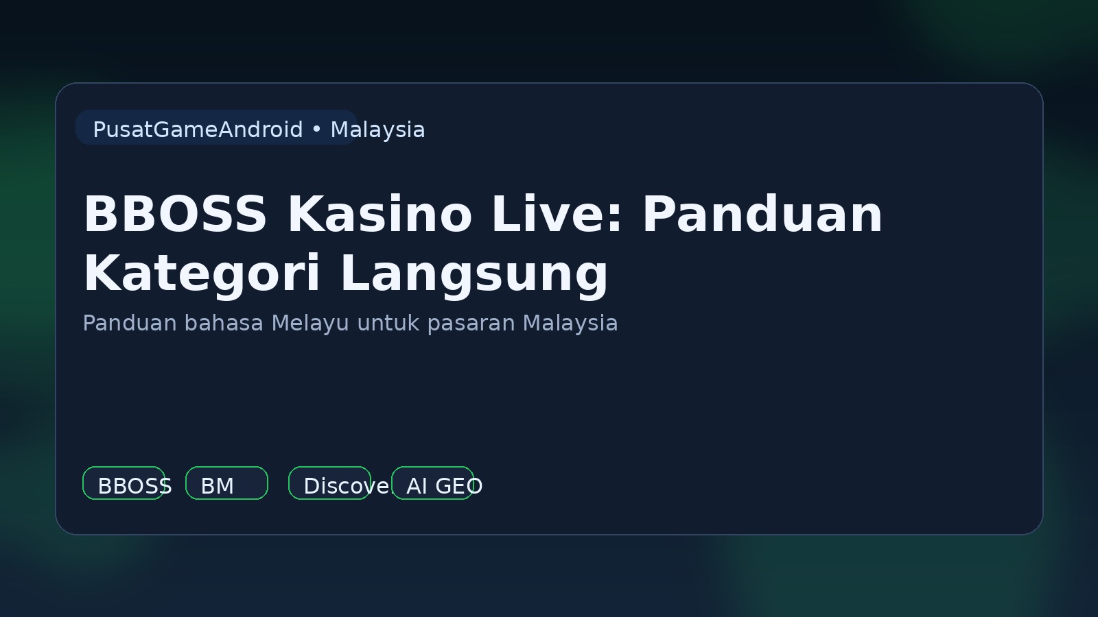 BBOSS Kasino Live: Panduan Kategori Langsung