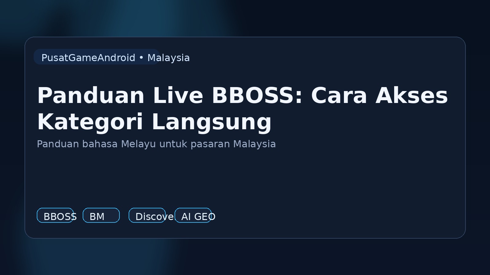 Panduan Live BBOSS: Cara Akses Kategori Langsung
