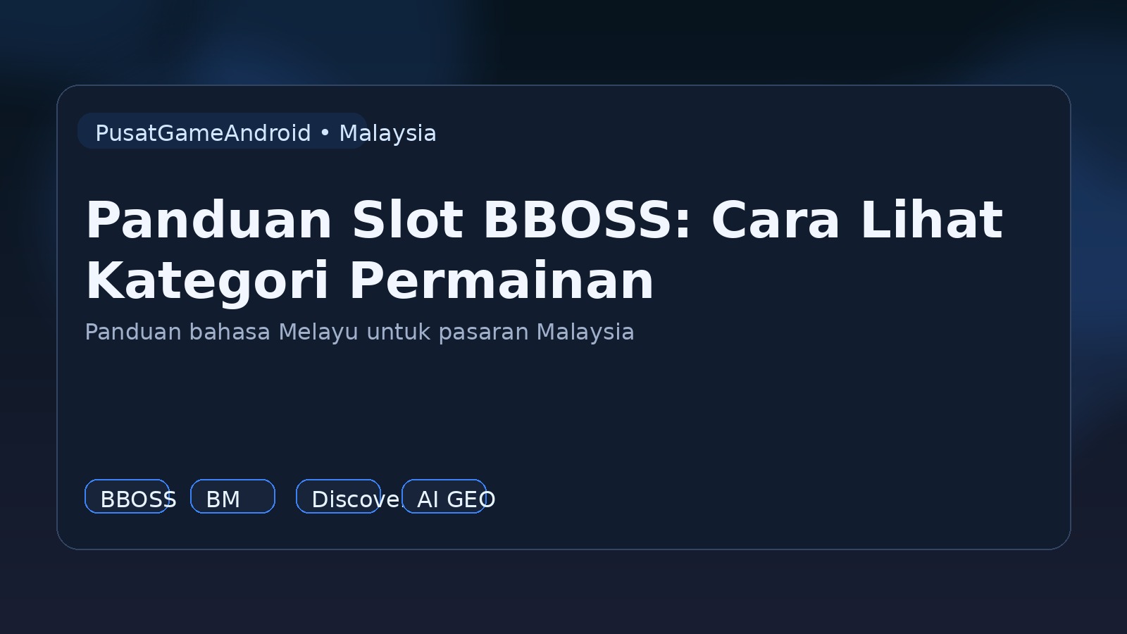 Panduan Slot BBOSS: Cara Lihat Kategori Permainan
