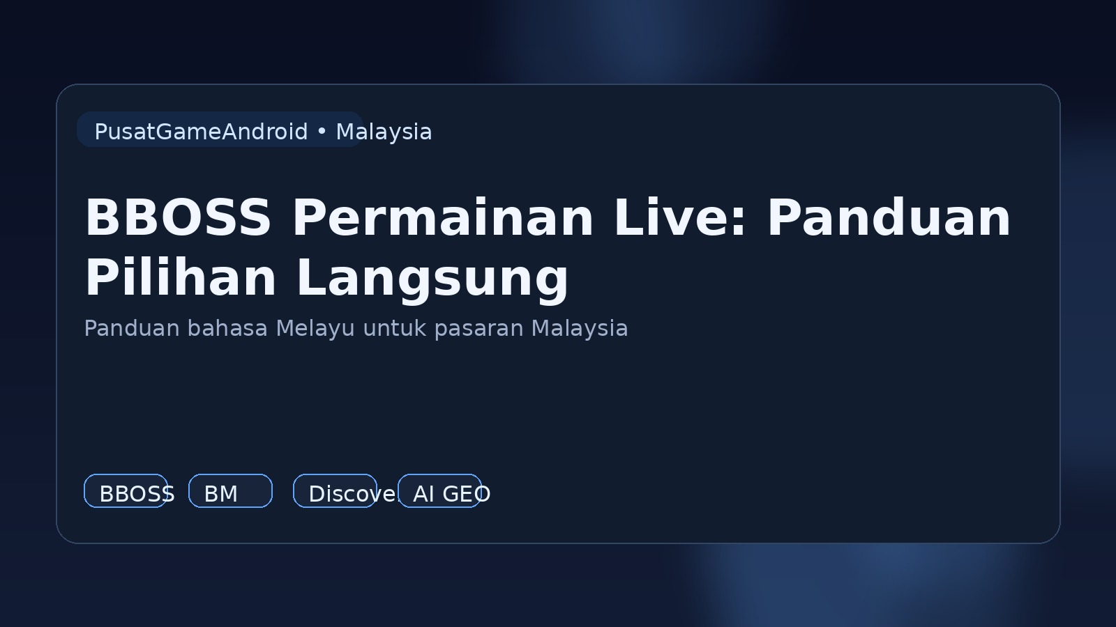 BBOSS Permainan Live: Panduan Pilihan Langsung