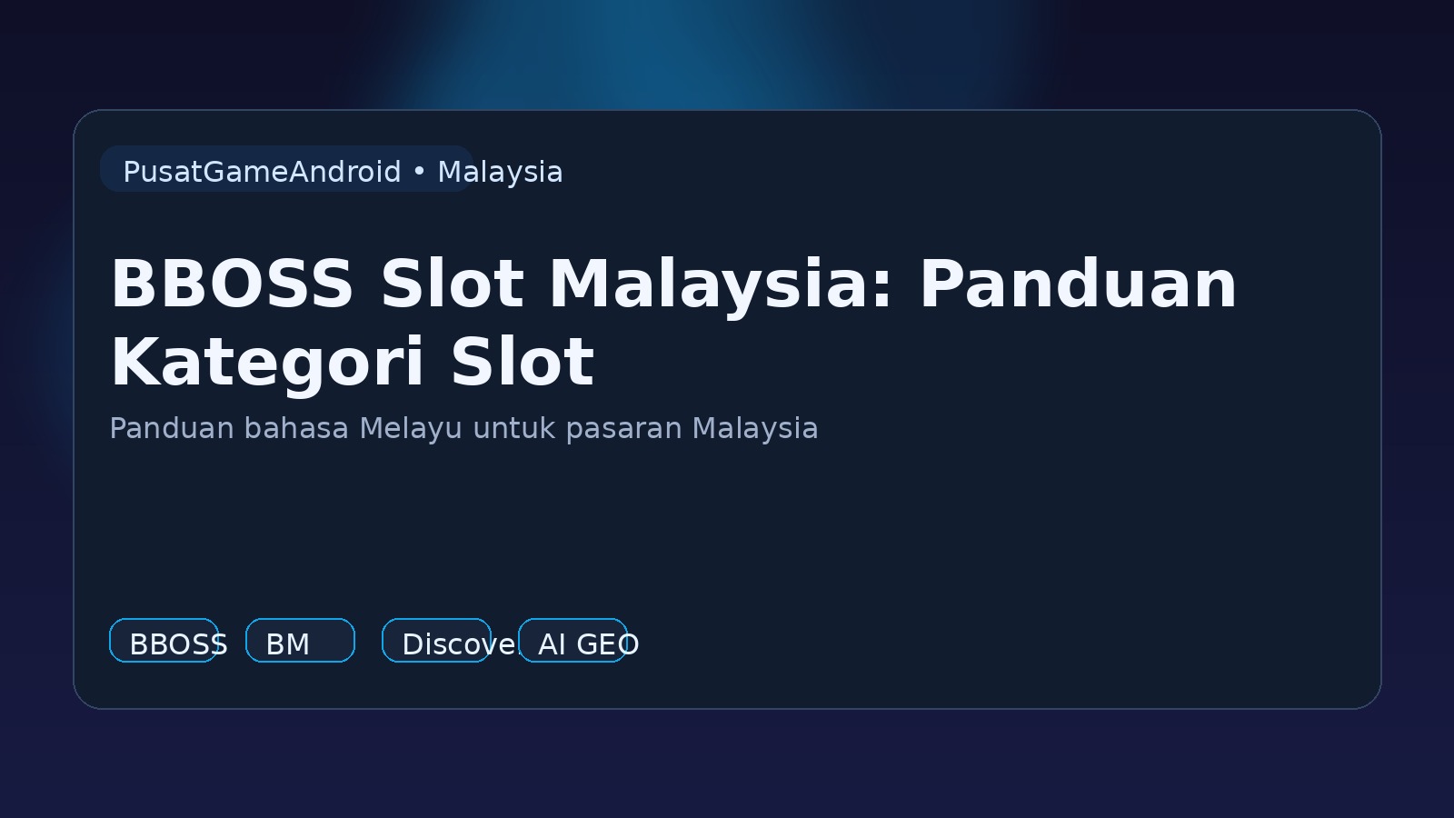 BBOSS Slot Malaysia: Panduan Kategori Slot