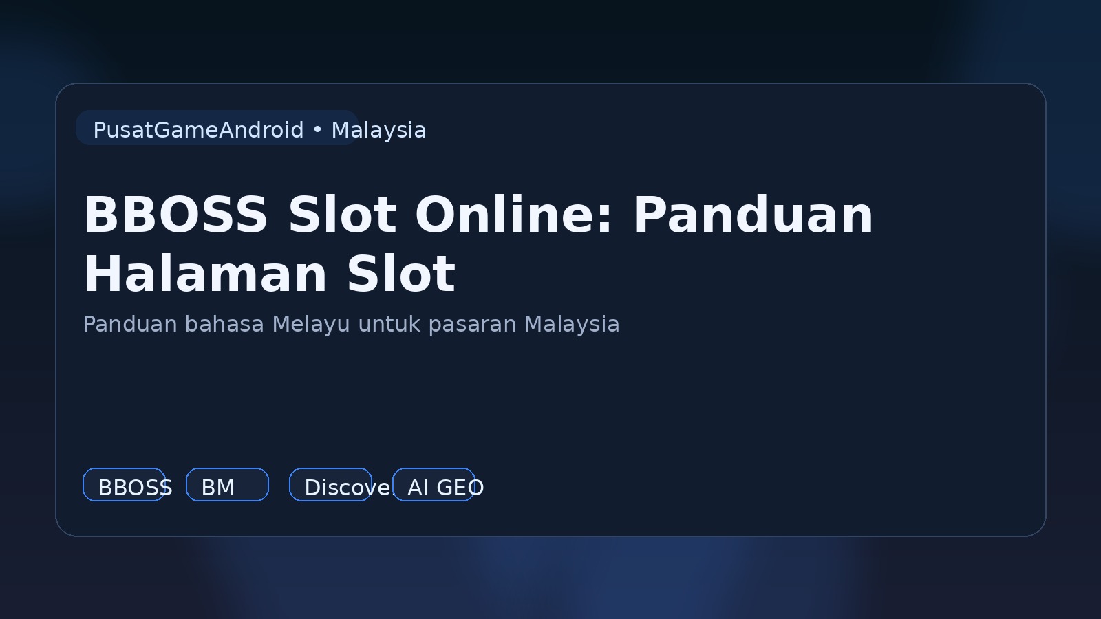 BBOSS Slot Online: Panduan Halaman Slot