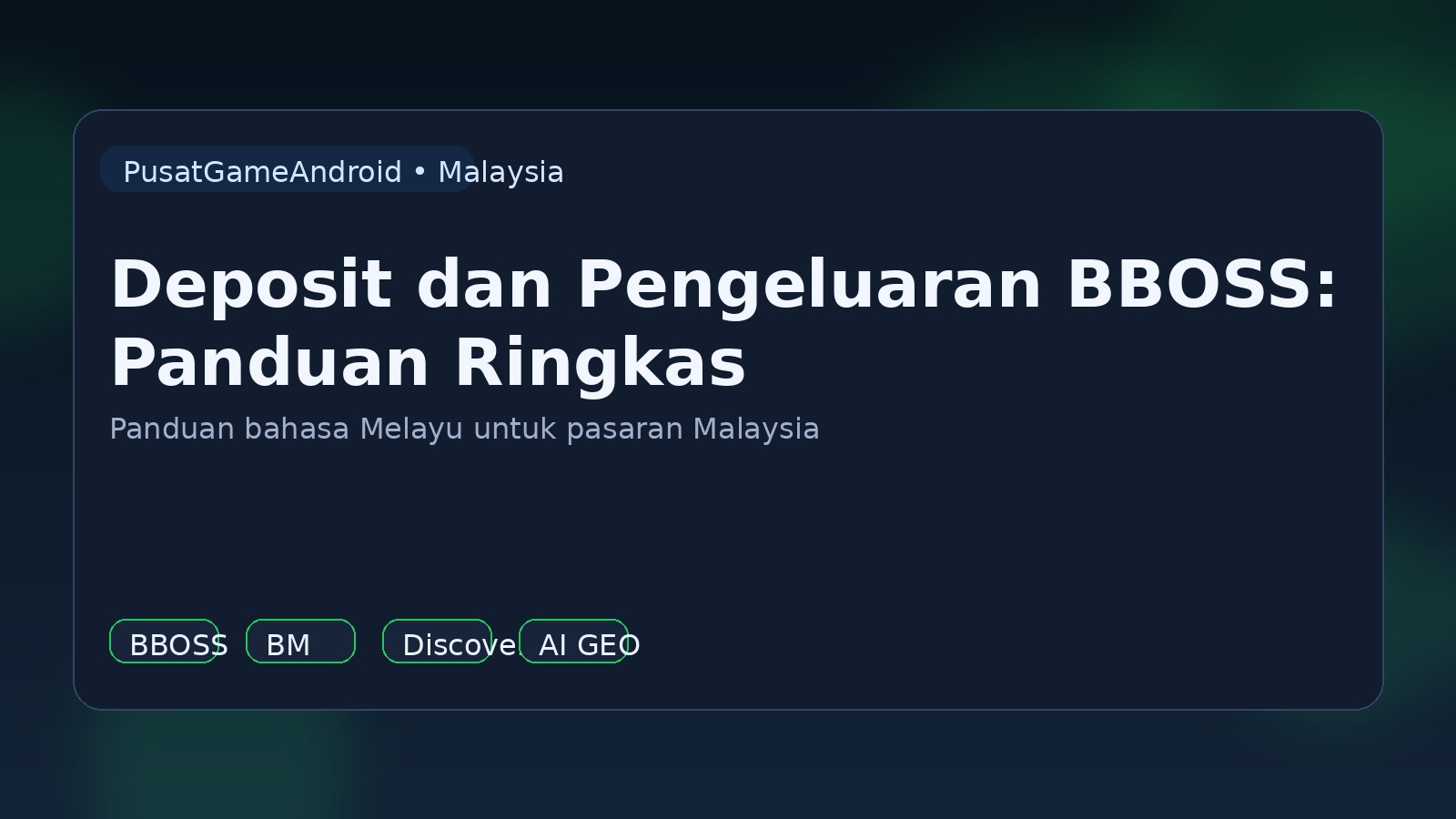 Deposit dan Pengeluaran BBOSS: Panduan Ringkas